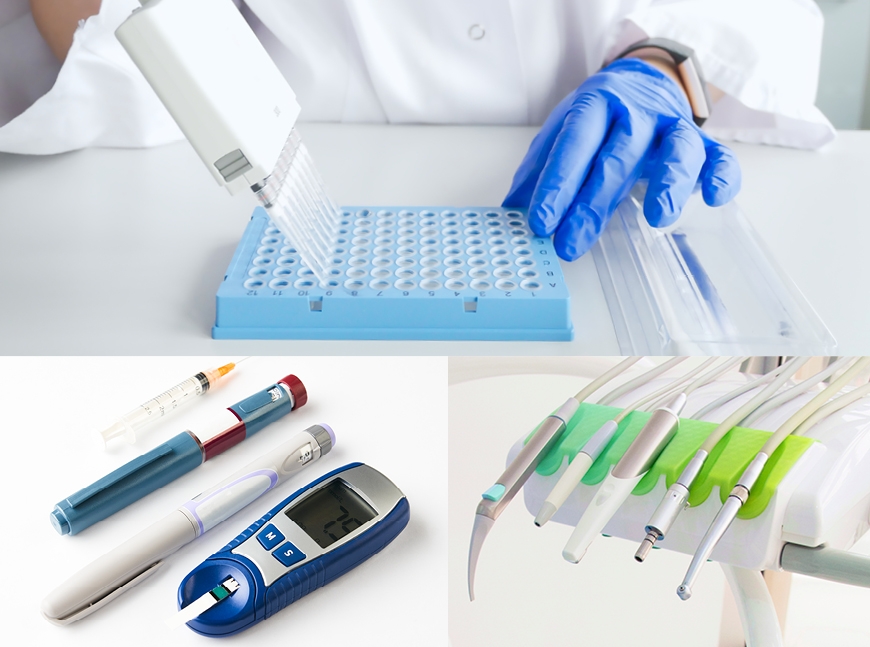 Collage of healthcare products