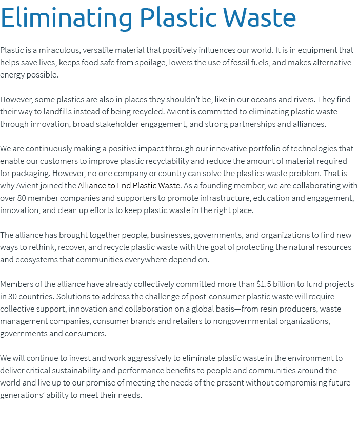 Eliminating Plastic Waste Plastic is a miraculous, versatile material that positively influences our world. It is in ...